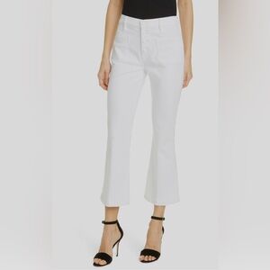 Frame $245 Retail Le Bardot Flare High Waist Crop Jeans in White Size 26